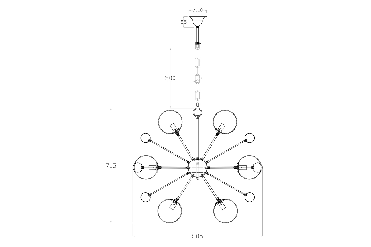 Светильник потолочный "Шары" Garda Decor 20MD3503-12