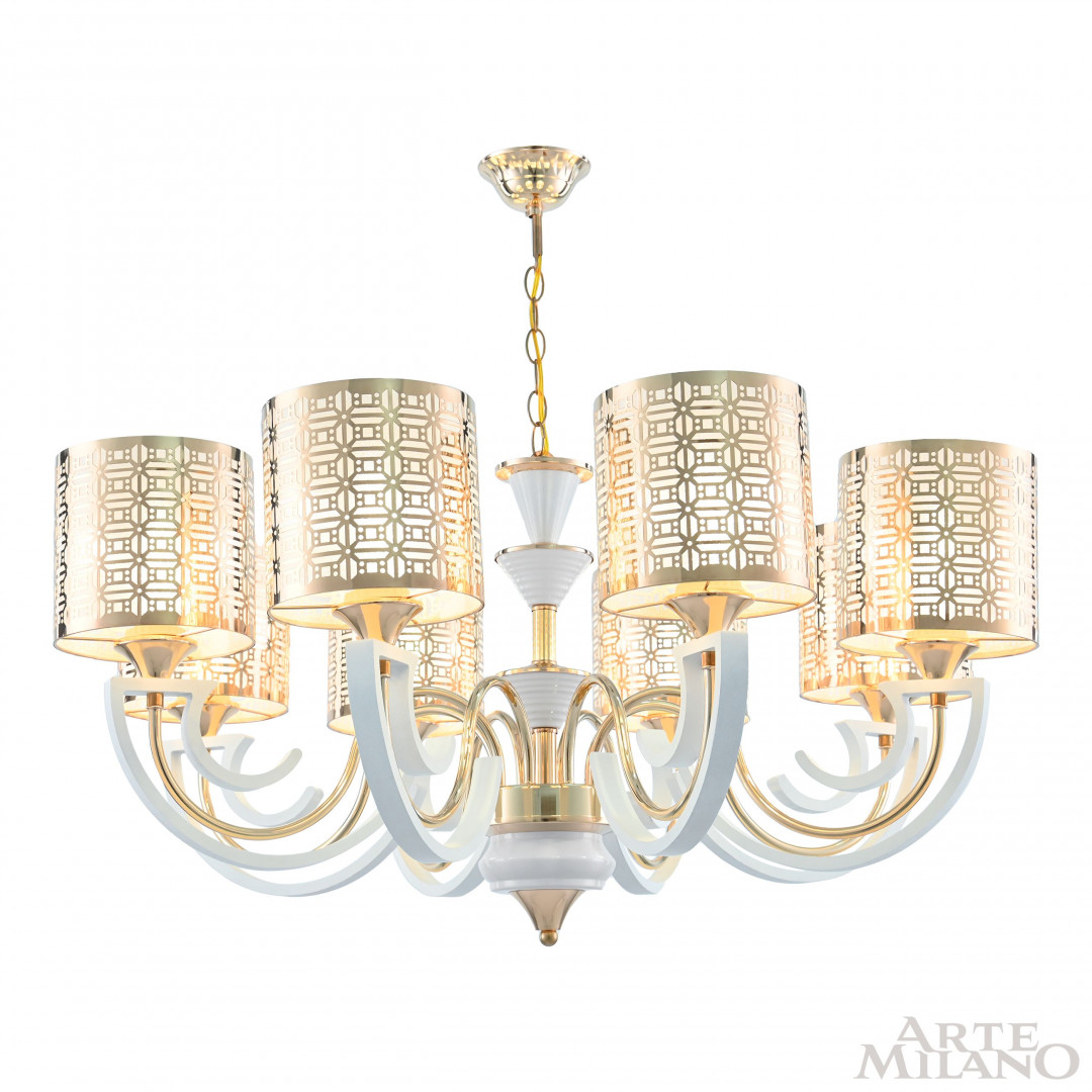 Люстра подвесная с плафонами 308857/8 Wh/Gd Arte Milano