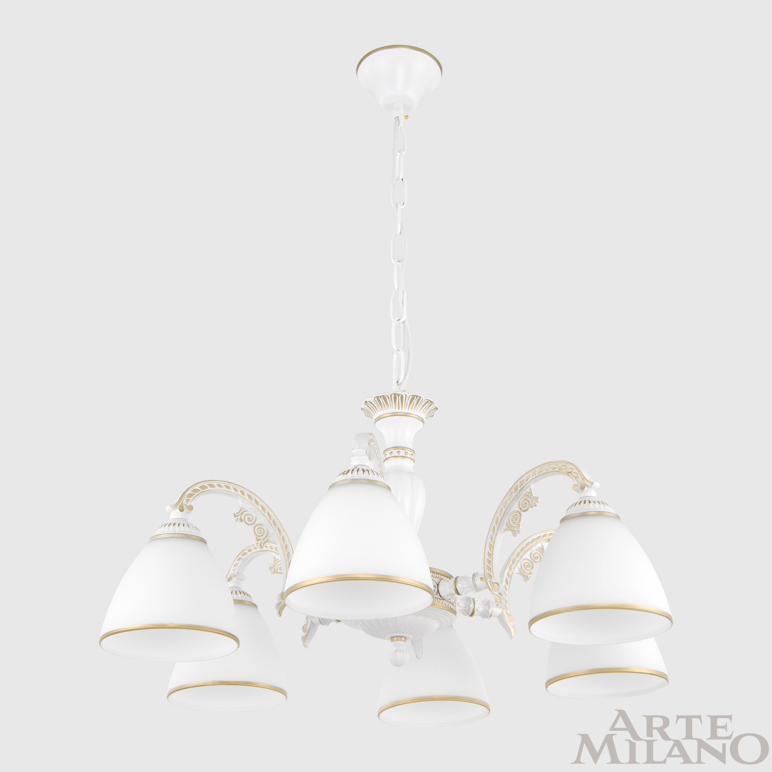 Люстра с плафонами 340837/6 WT+G Arte Milano