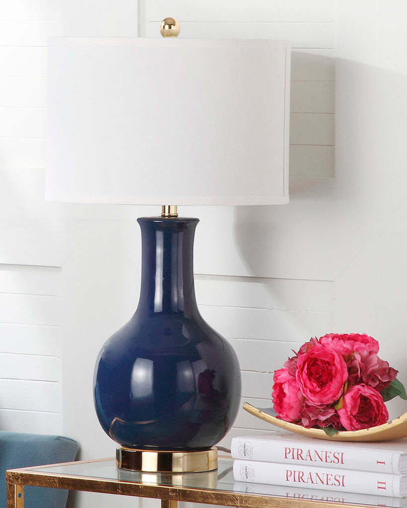 Тёмно-синяя настольная лампа Майло Louvre Home CLM7604