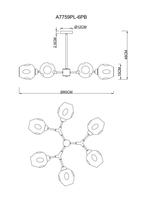 Люстра на штанге Arte Lamp A7759PL-6PB