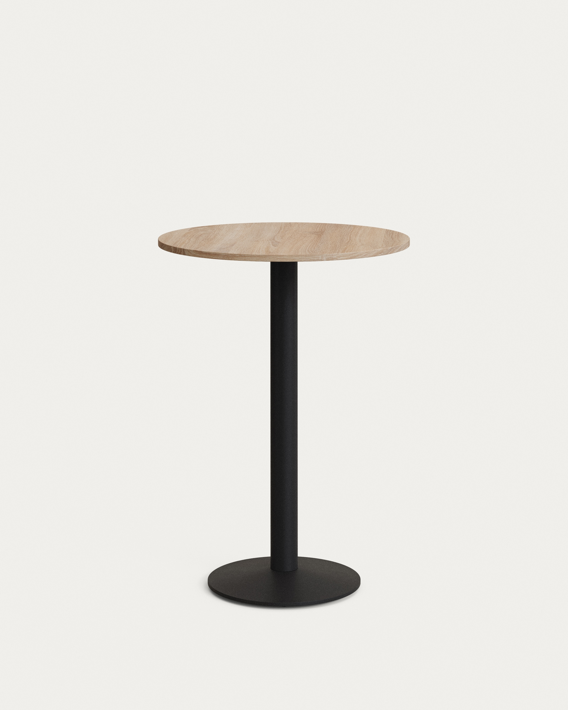 Esilda Круглый стол из меламина с натуральной отделкой и черной металлической ножкой  Ø60x96 La Forma (ex Julia Grup)