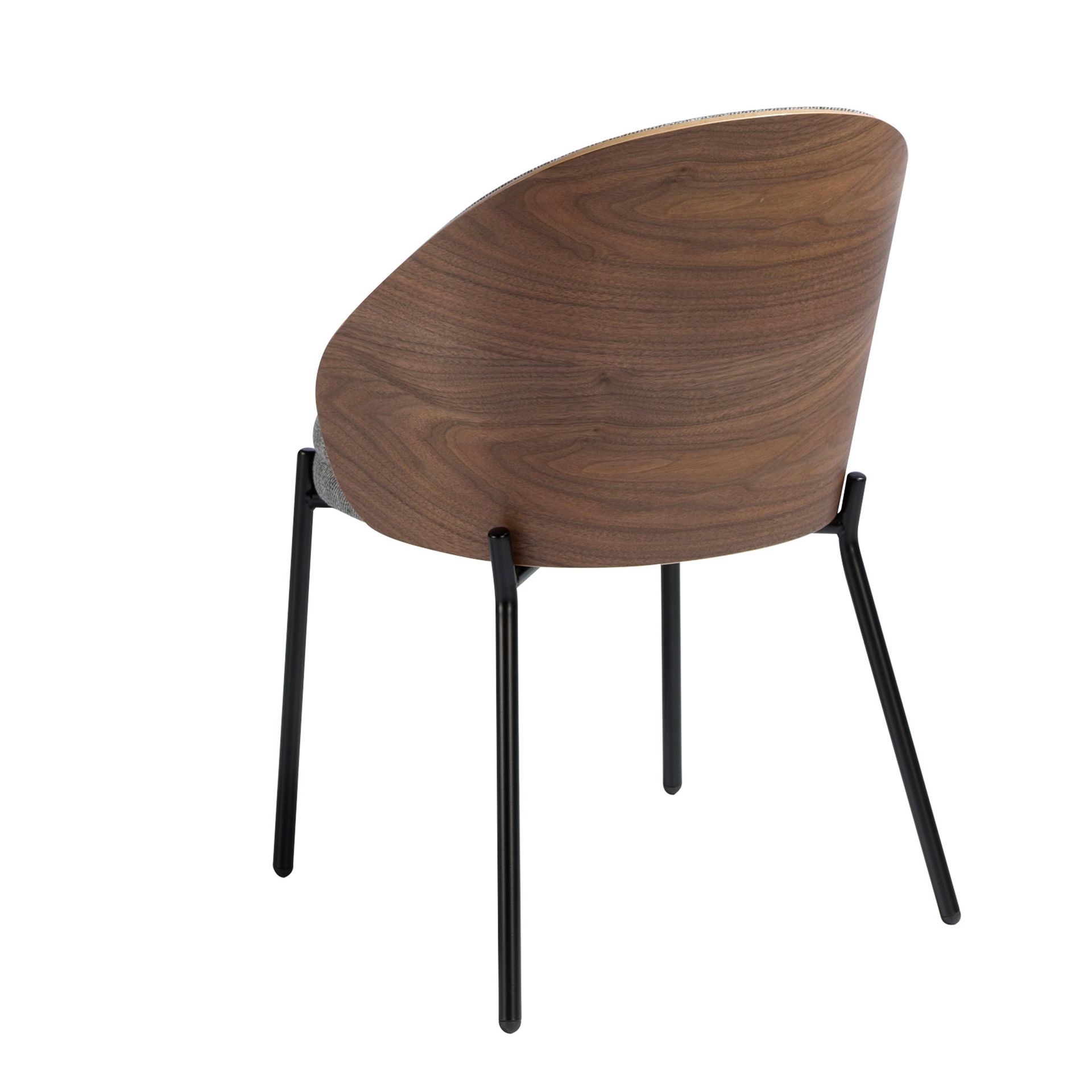 Обеденный стул 4115/DC-S197A из ткани и орехового шпона Angel Cerda