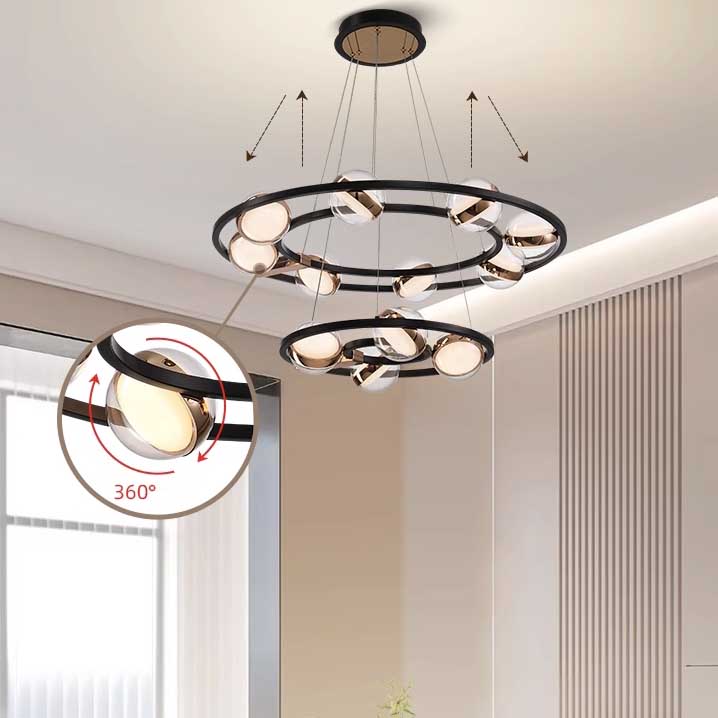 Кольцевые люстры и светильники SATURNA CH D80+48 by ImperiumLoft