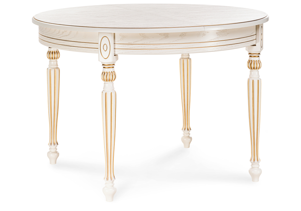 Стол деревянный Woodville Брейзер молочный / золото 483906