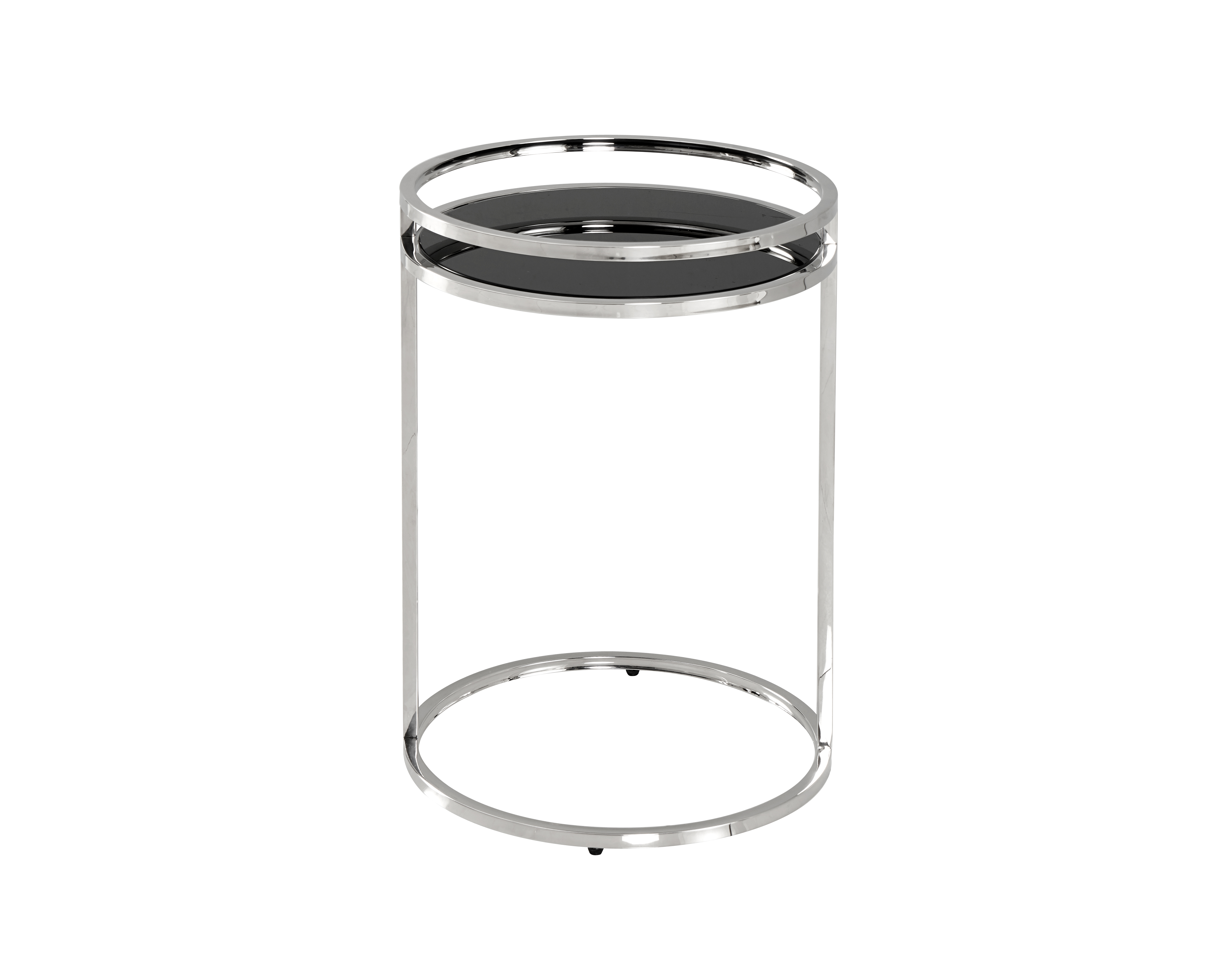 Журнальный столик Гестия 41*60см стекло черное сталь серебро Stool Group