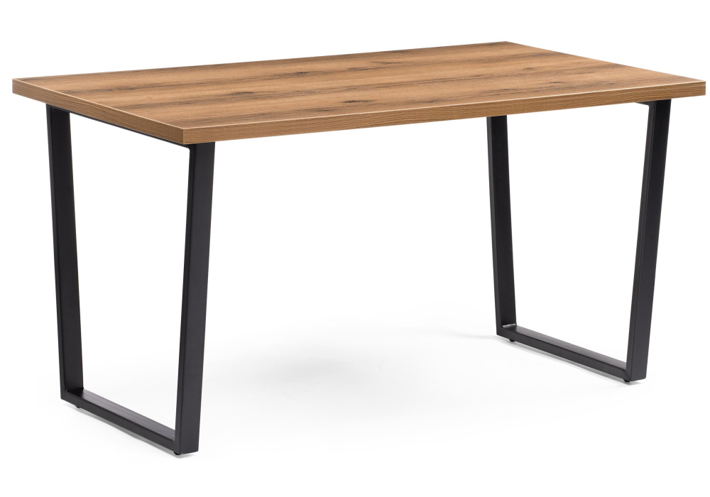 Стол деревянный Woodville Лота Лофт 140 25 мм дуб делано темный / матовый черный 489640
