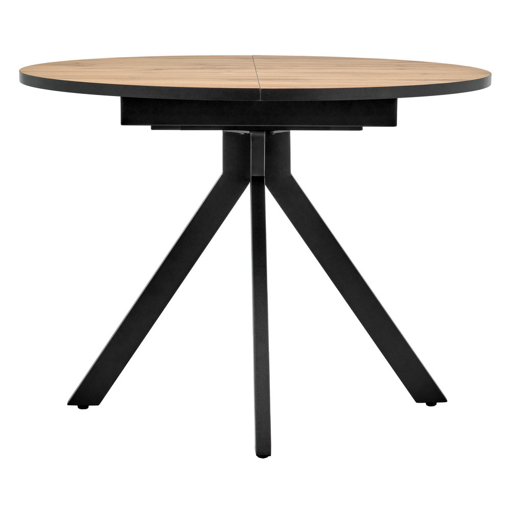 Стол Rudolf круглый раскладной 100-130x100x75см, Дуб Вотан, чёрный Bradex Home RF 0301