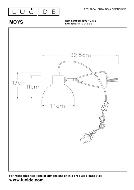 Настольная лампа LUCIDE 45987/01/33