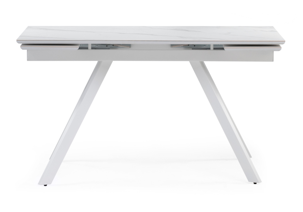 Стол Woodville Габбро 140(200)х80х76 белый мрамор / белый 530829