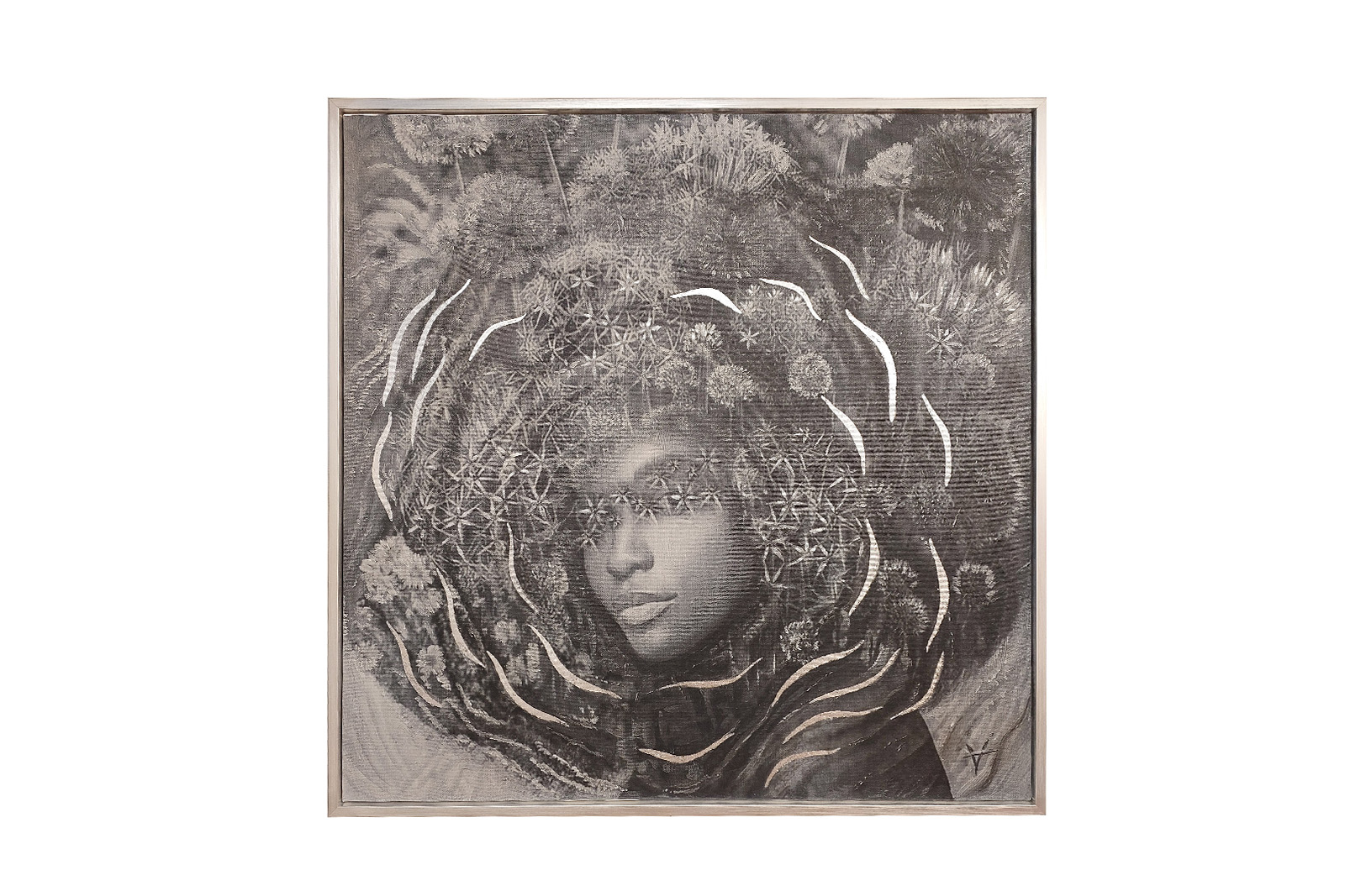 Холст "Нежность-1" в багете серебро Garda Decor 89VOR-AQUARELLE40/2