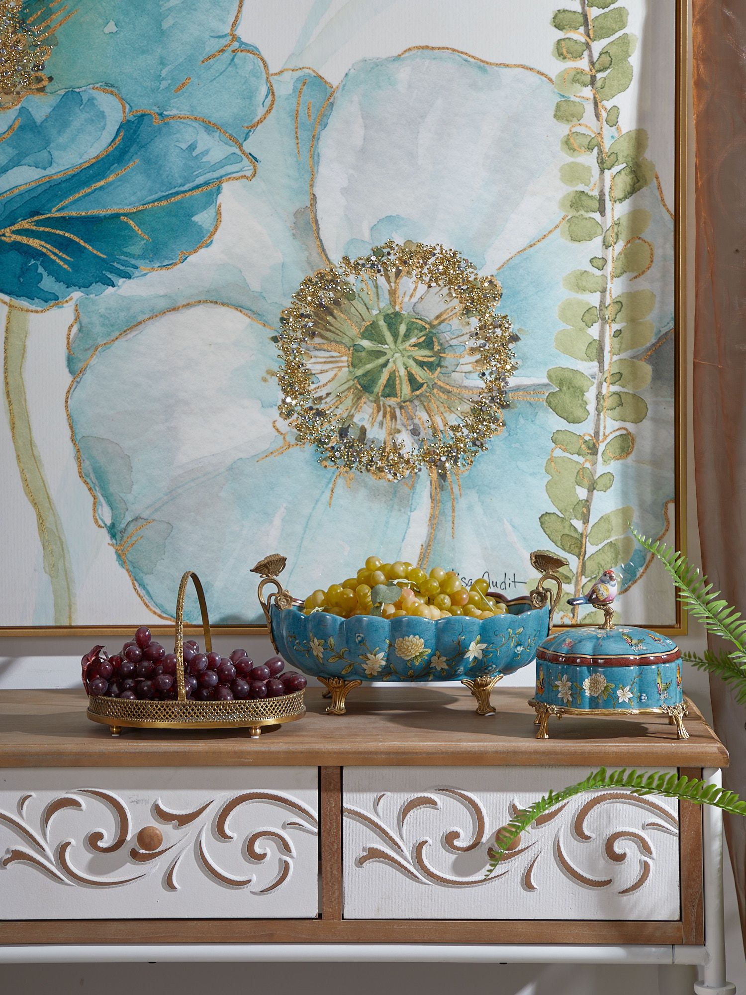 Чаша с бабочками Glasar D912GHC/HGD2135