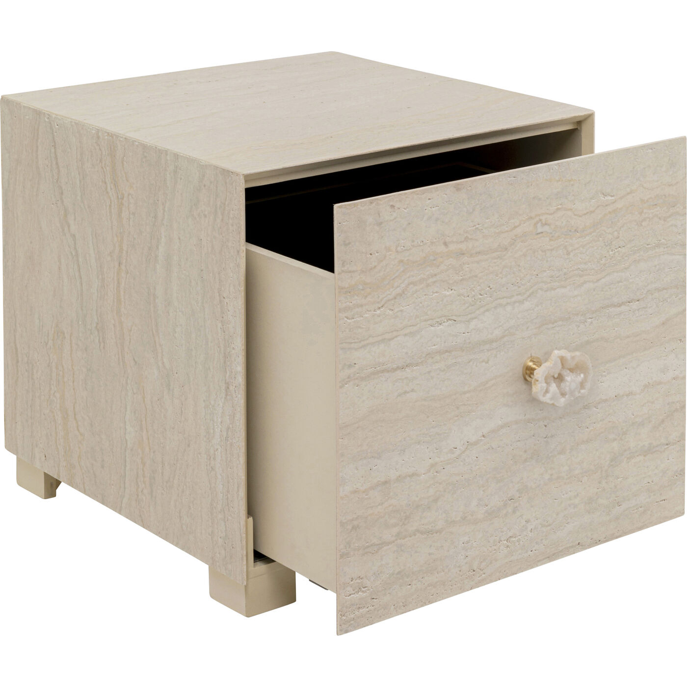 Стол приставной Travertino Drawer 45x45cm KARE 71052
