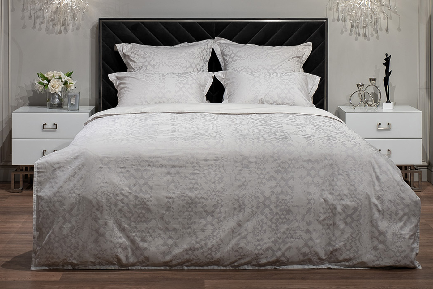 Комплект постельного белья Маттео бежевый с наволочками Garda Decor 130HB-00042