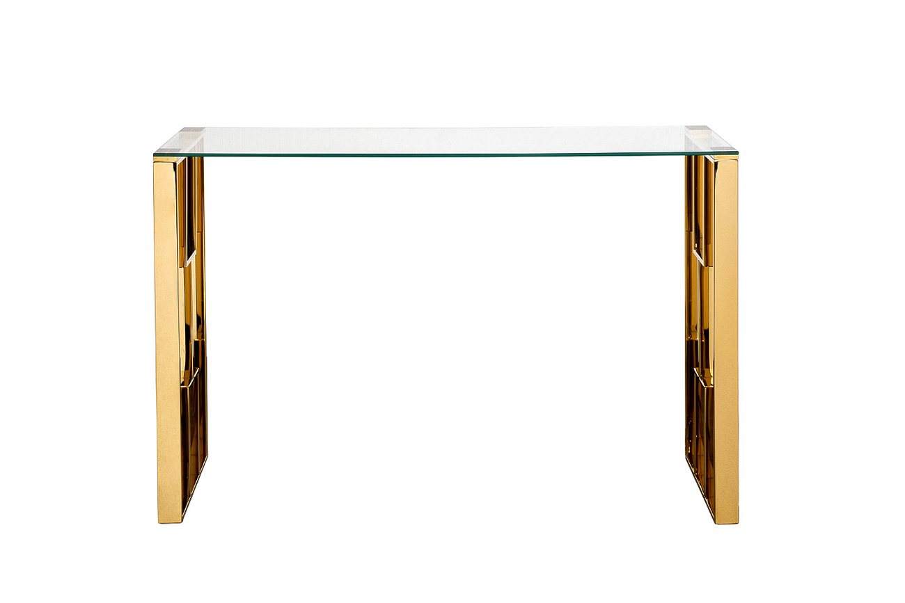 Консоль прозрачное стекло/золото Garda Decor 47ED-08201