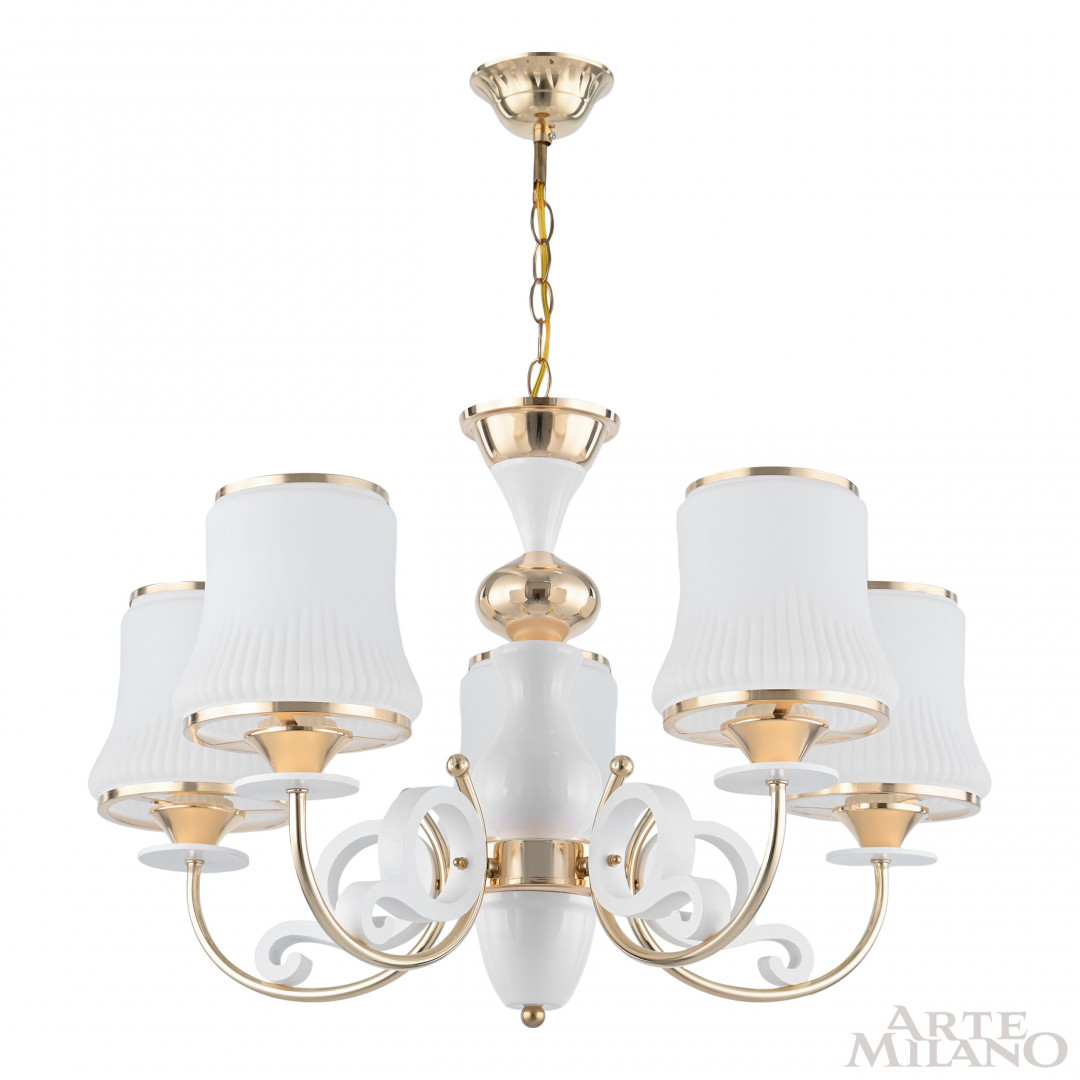 Люстра подвесная с плафонами 301097/5 Wh/Gd Arte Milano