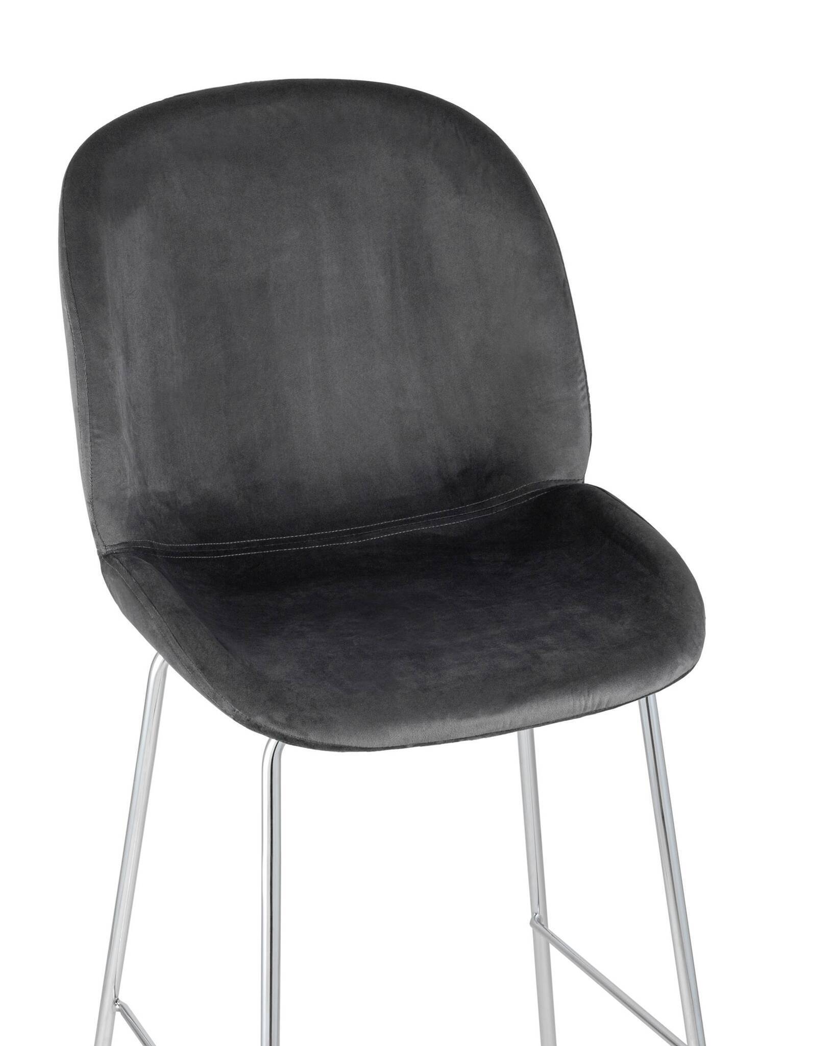 Стул барный Beetle со спинкой серый хромированные ножки Stool Group