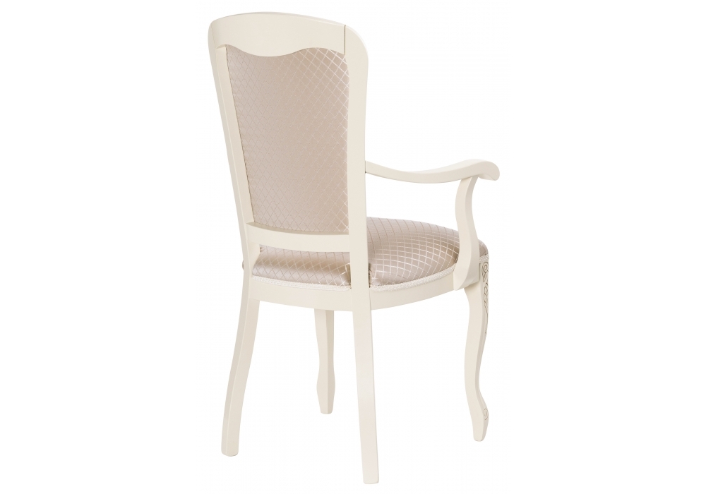 Стул деревянный Woodville Клето слоновая кость с золотой патиной / ромб 431002