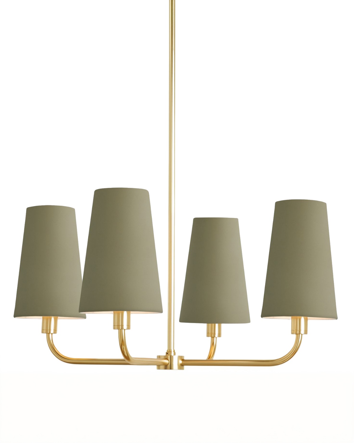 Золотая люстра Ансель с зелёными абажурами Louvre Home LHLCH950124XNP