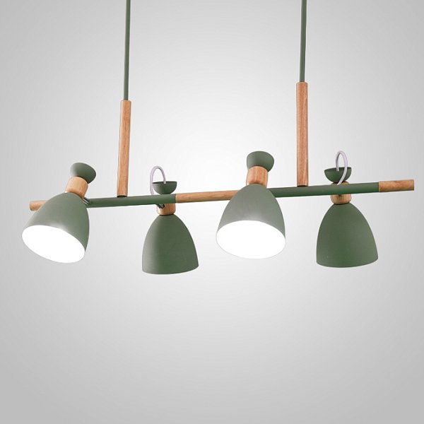 Подвесной реечный светильник TRIF WOOD LONG Green by ImperiumLoft