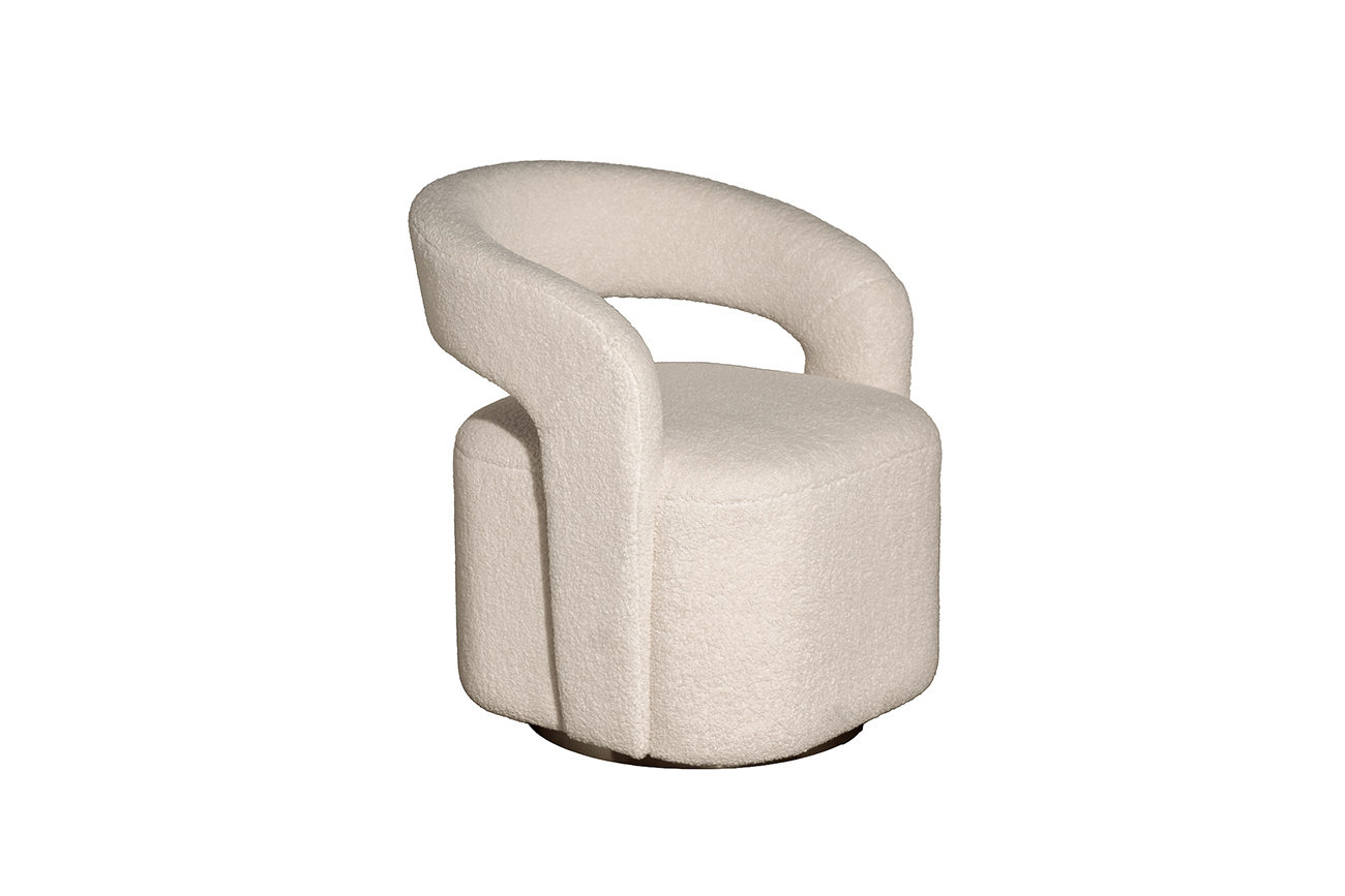 Кресло поворотное Teddy белое 65*70*75 Garda Decor 76AR-73960