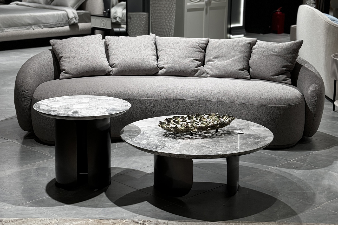 Диван треестный светло-серый Garda Decor 87YY-22085