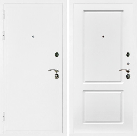 Дверь входная Graf Престиж Белая шагрень / МДФ 16 мм ФЛ-117 Белый матовый