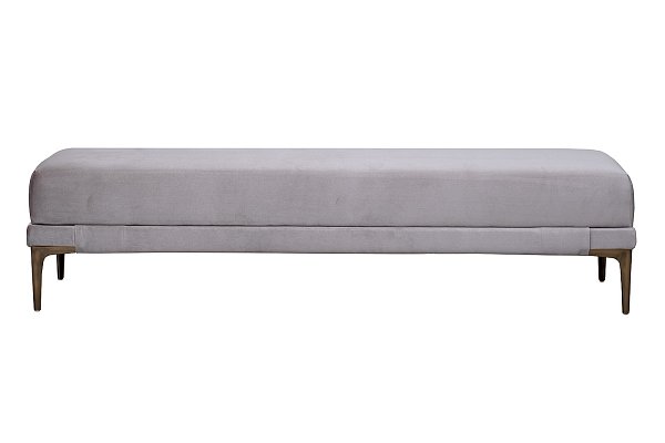 Банкетка Prima на металлических опорах серая Garda Decor PRIMA-Б160-Velvet SER