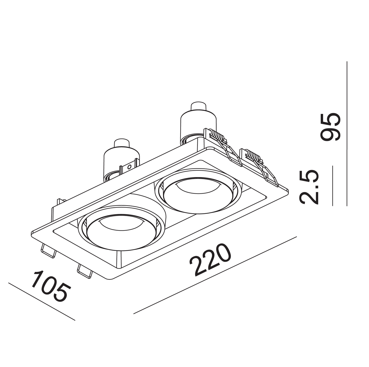 Встраиваемый светильник под сменную лампу Donolux DL18615/02WW-SQ Silver Grey/Black