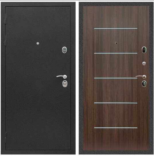 Дверь входная Graf Люкс ТП-70 Черный крокодил / МДФ 6 мм В-03 молдинг Эковенге