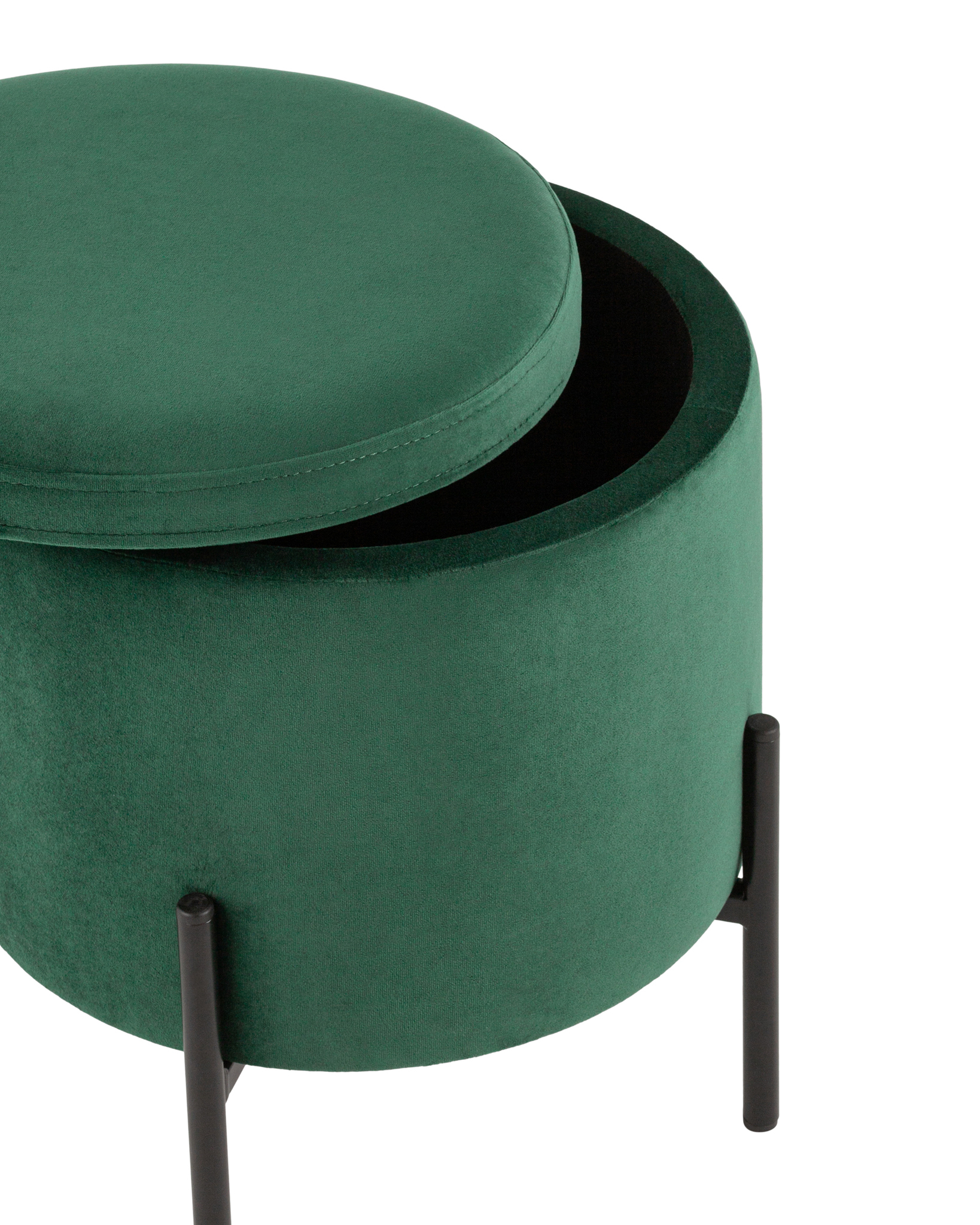 Пуф Грейс с ящиком велюр зелёный Stool Group