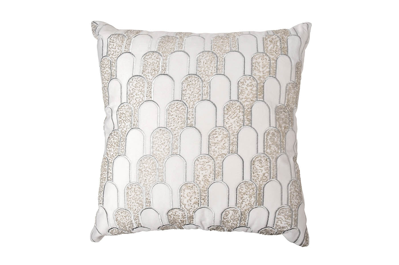 Подушка декоративная с бисером Ожерелье серебристая Garda Decor 70SW-11704