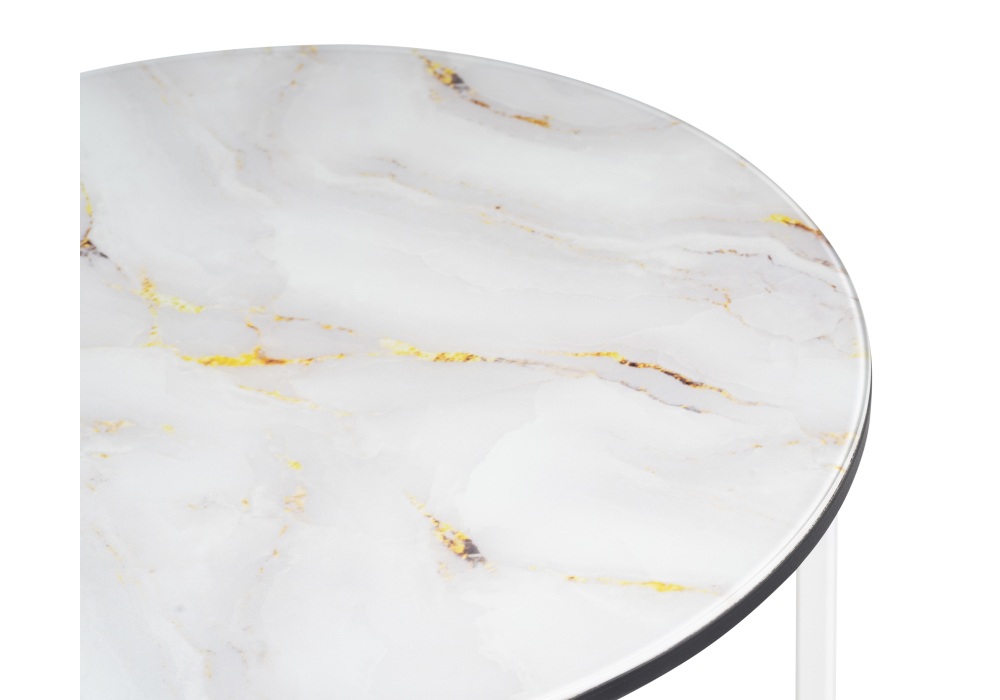 Журнальный стол Woodville Манеттия стекло мрамор золото / белый 507422