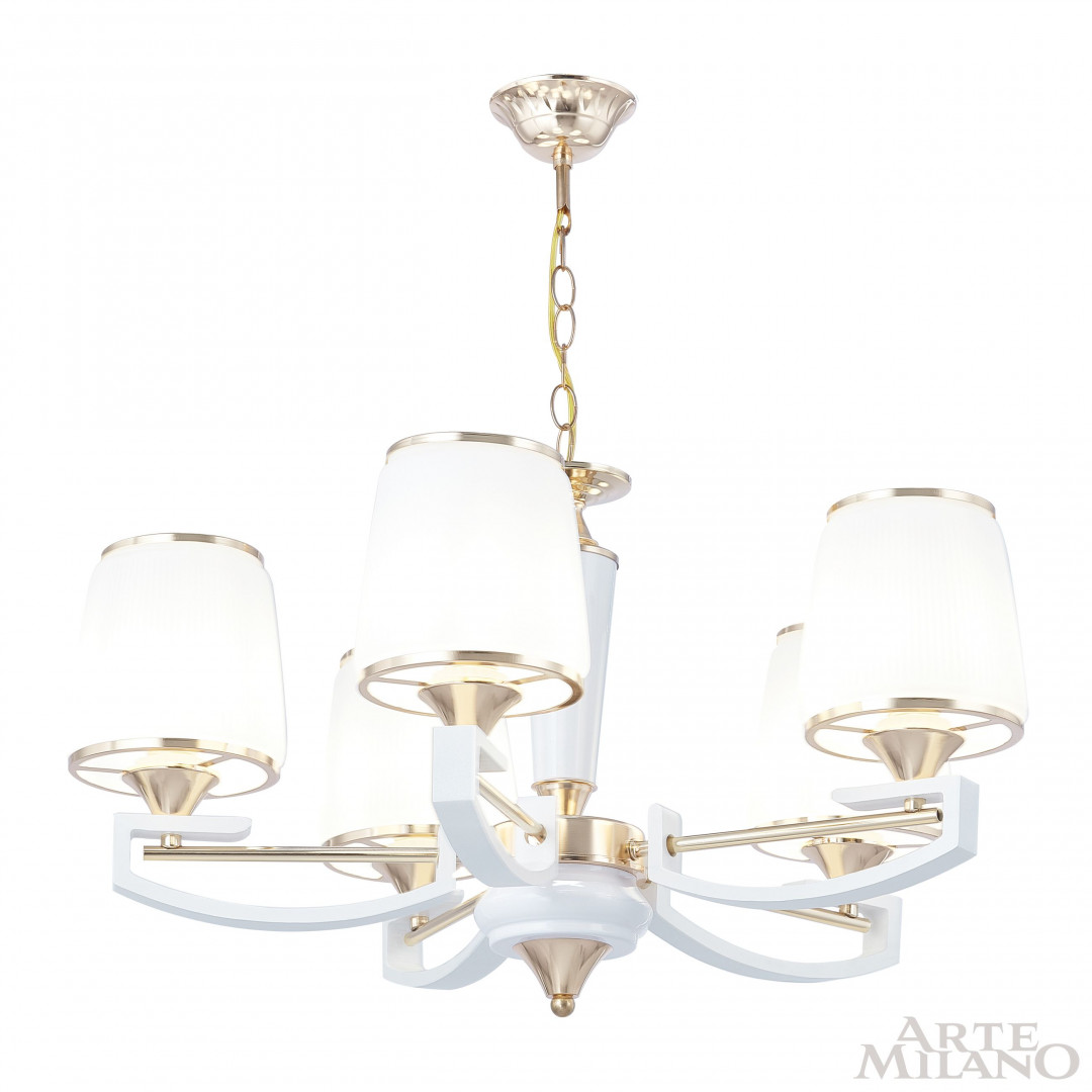 Люстра подвесная с плафонами 302457/5 Wh/Gd Arte Milano