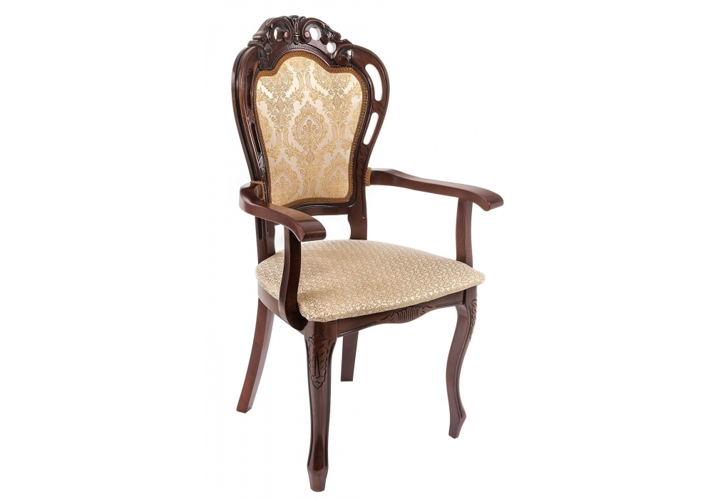 Стул деревянный Woodville Bronte вишня с патиной /  бежевый 438335