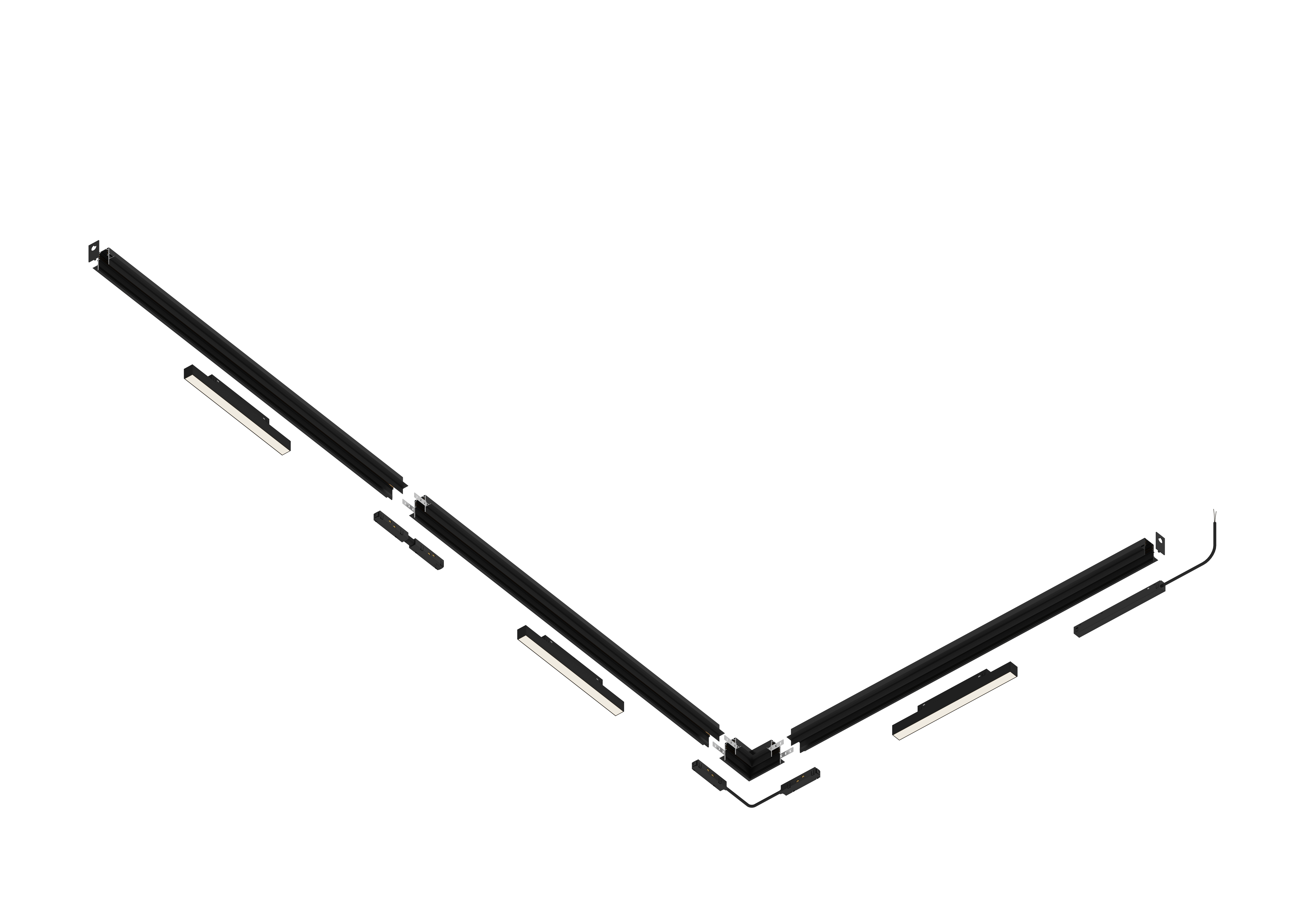 Шинопровод встраиваемый магнитный для ГКЛ12,5 мм Crystal Lux CLT 0.123 02 L3000 BL