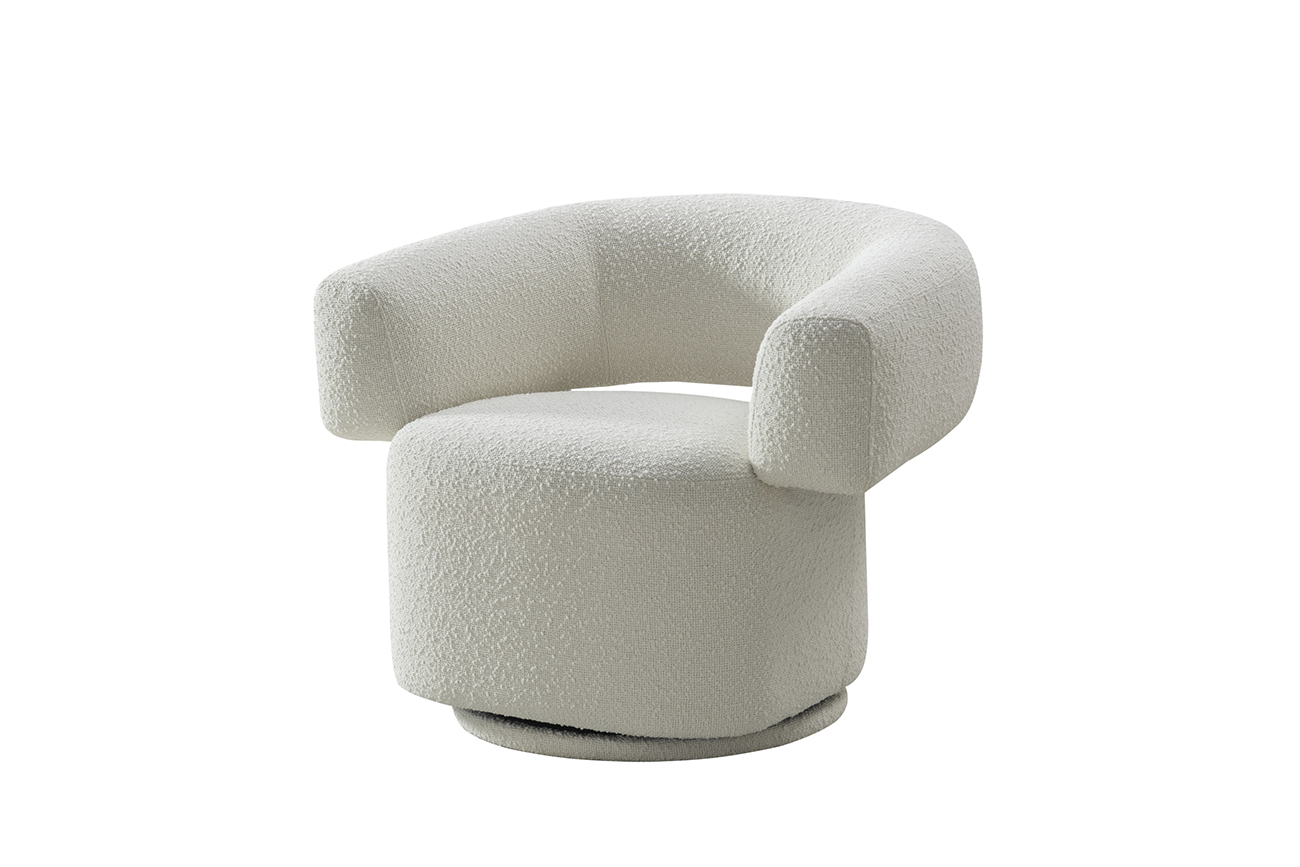 Кресло поворотное букле белое Garda Decor 87YY-23071