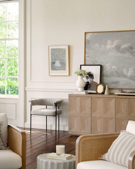 Бежевый мягкий стул Эбби Louvre Home LHFDC160523IMT