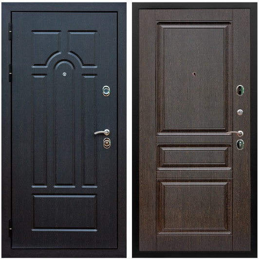 Дверь входная Graf Эврика МДФ 10 мм ФЛ-58 Венге / МДФ 16 мм ФЛ-243 Венге