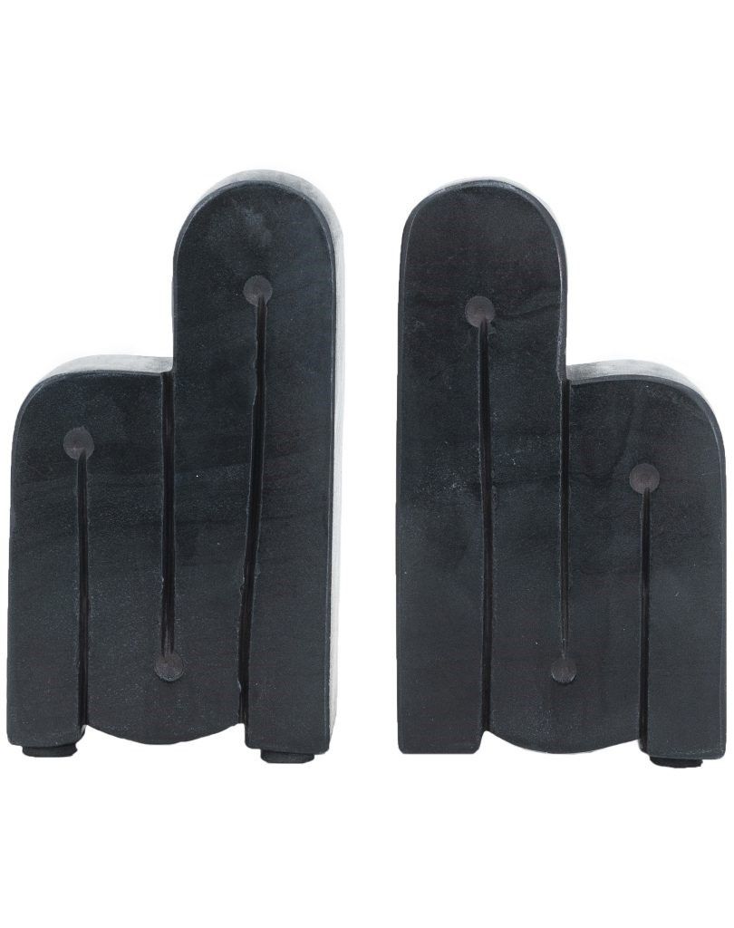 Держатели для книг из черного мрамора, набор Glasar 72183-DS