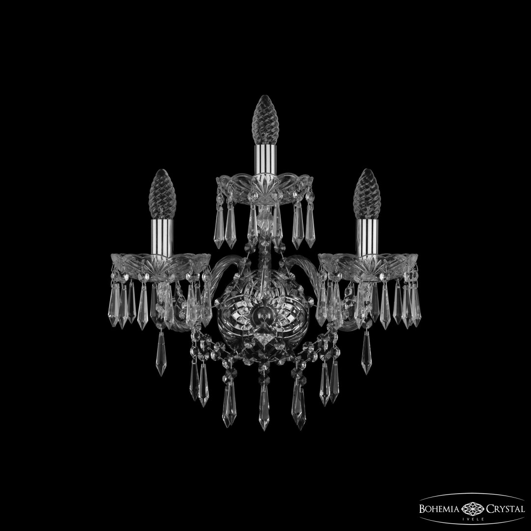 Бра хрустальные 1403B/2+1/160/XL Ni Bohemia Ivele Crystal