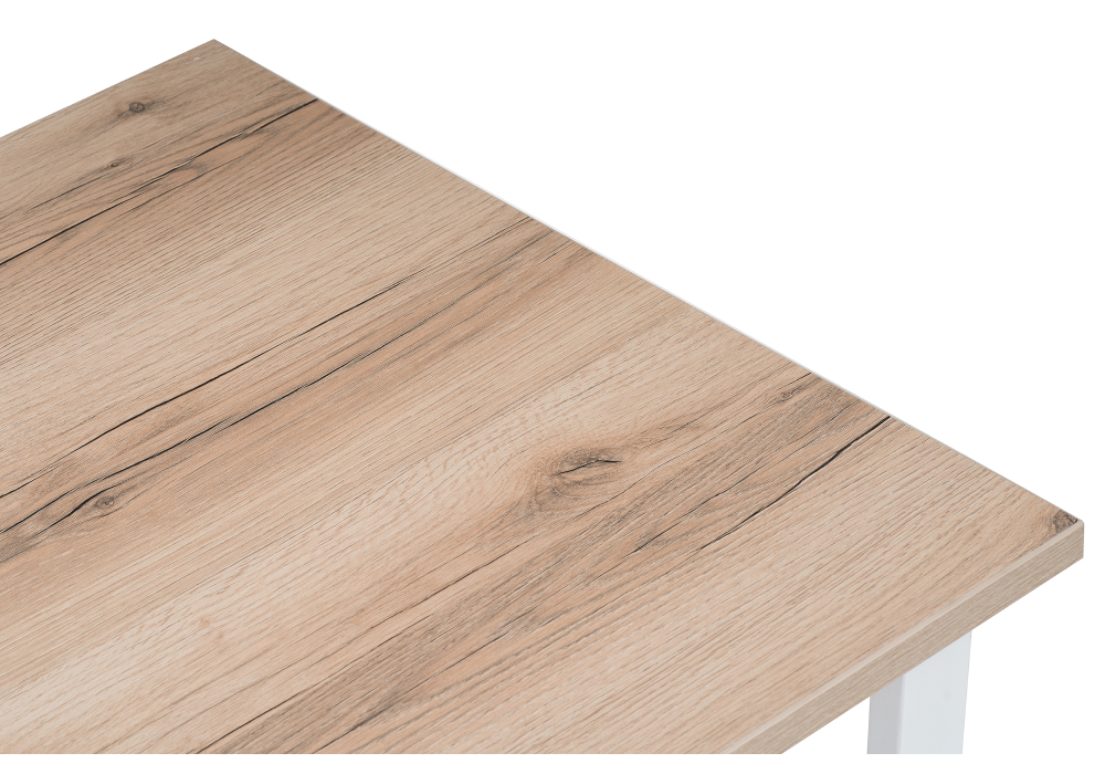 Стол деревянный Woodville Лота Лофт 140 25 мм матовый белый / дуб делано светлый 489652