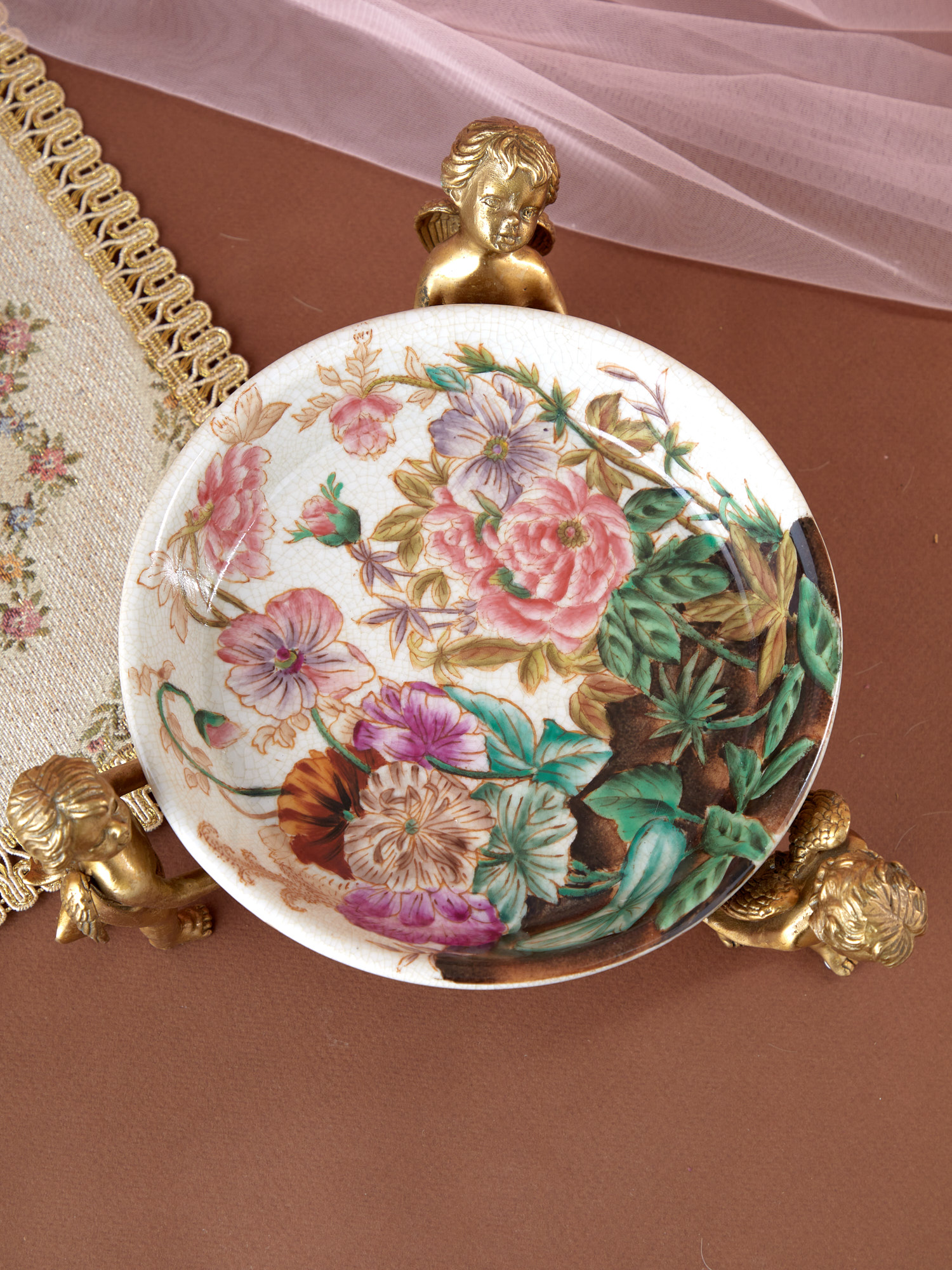 Блюдо на ангелах Glasar 31G2417/C914HC/HX1919