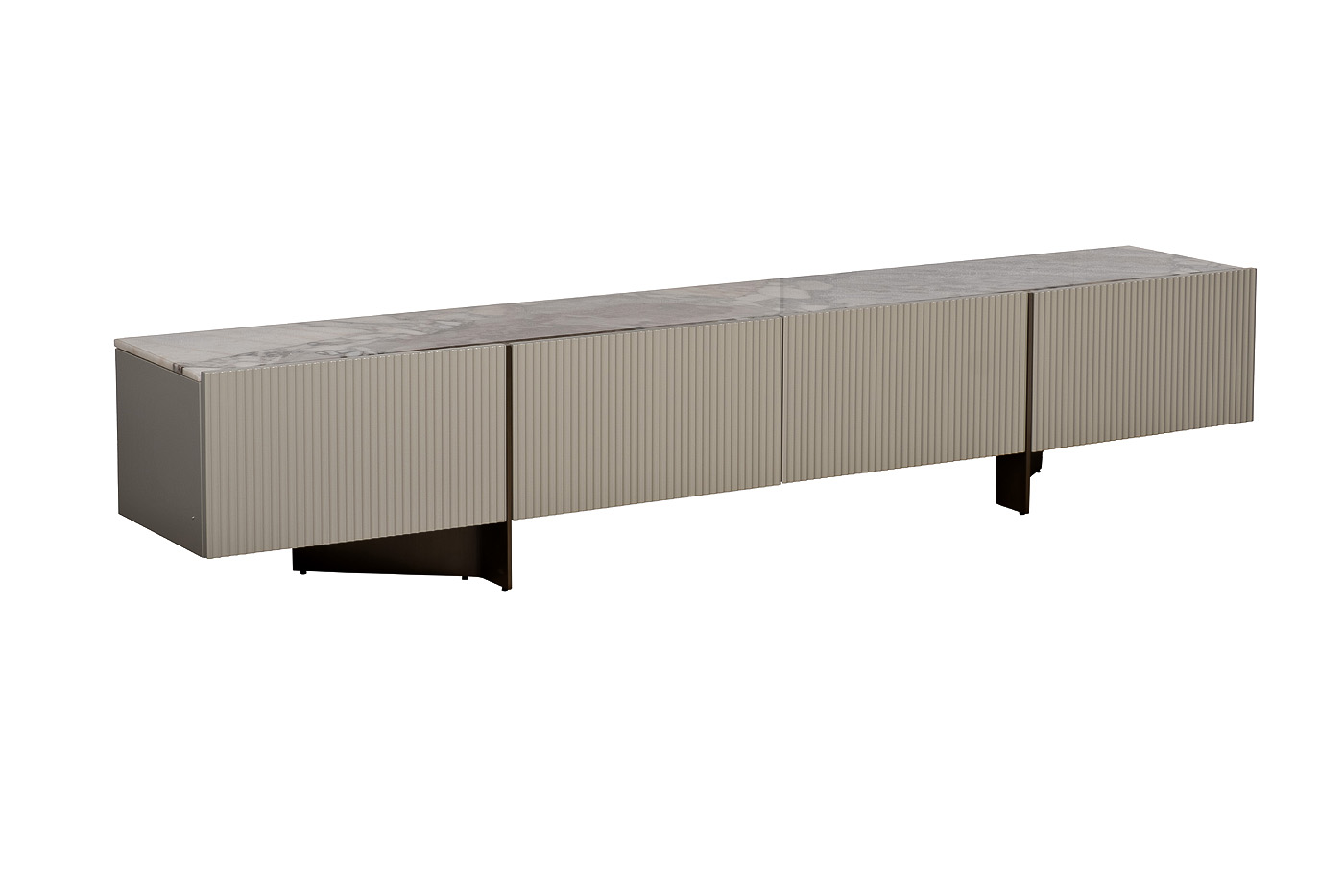 Тумба под телевизор с мраморной столешницей серая Garda Decor 58DB-21630