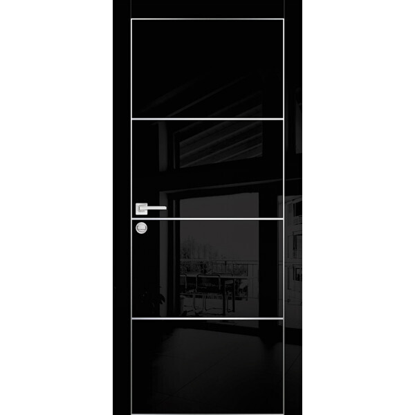 Межкомнатная дверь Graf HGX-2 Черный глянец (2000 х 700)
