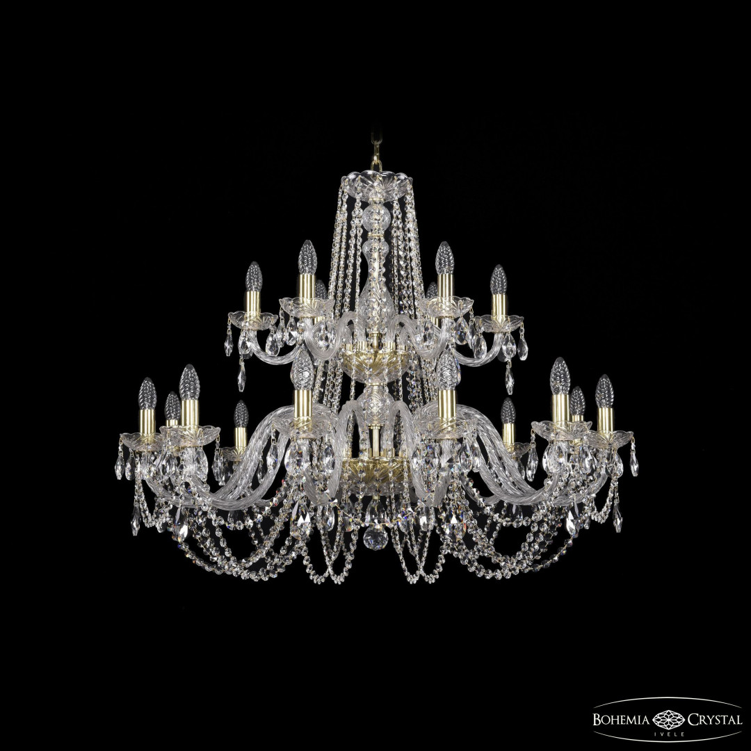 Люстра хрустальная 1402/12+6/360/2d G