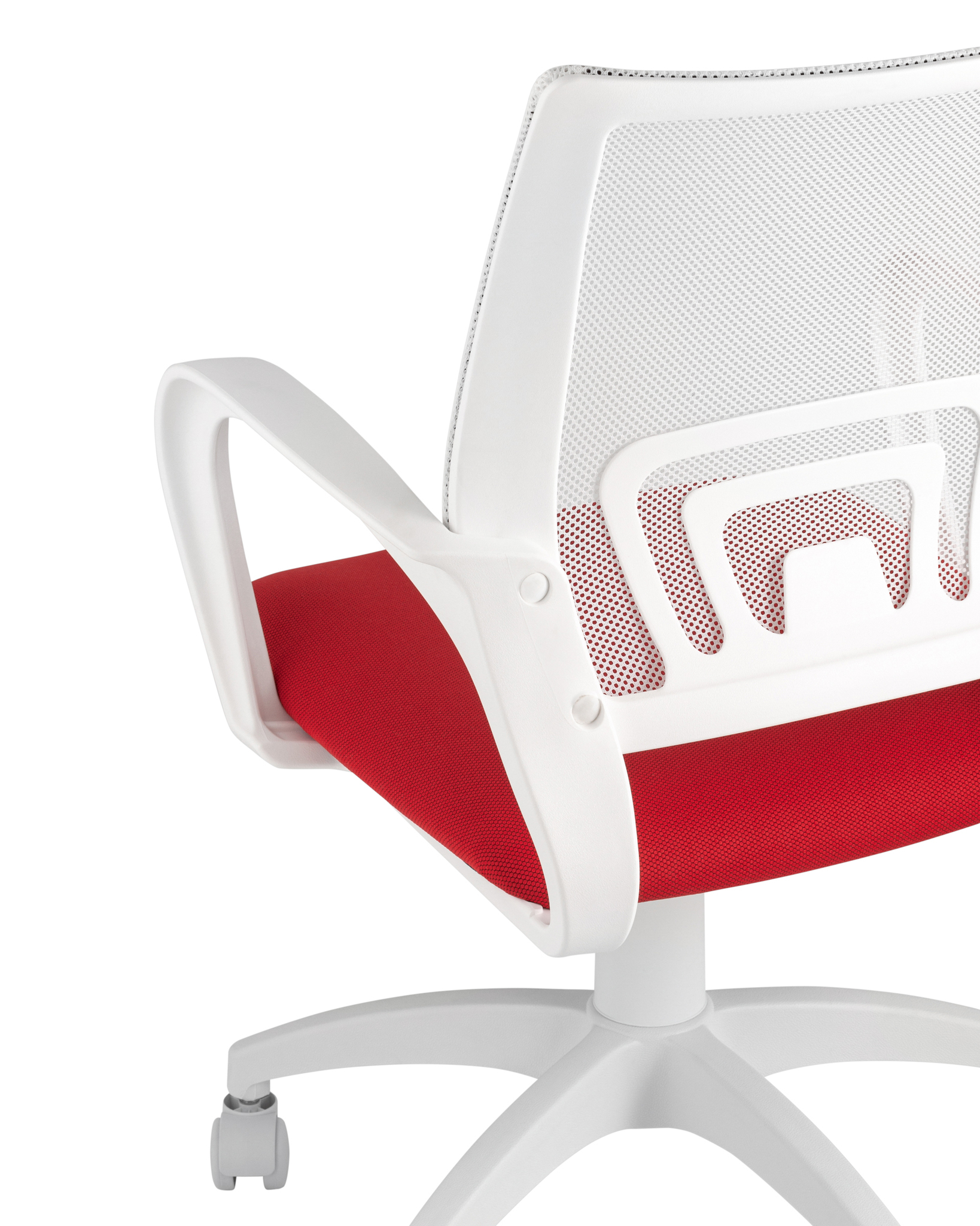 Кресло офисное TopChairs ST-BASIC-W красная ткань крестовина белый пластик Stool Group