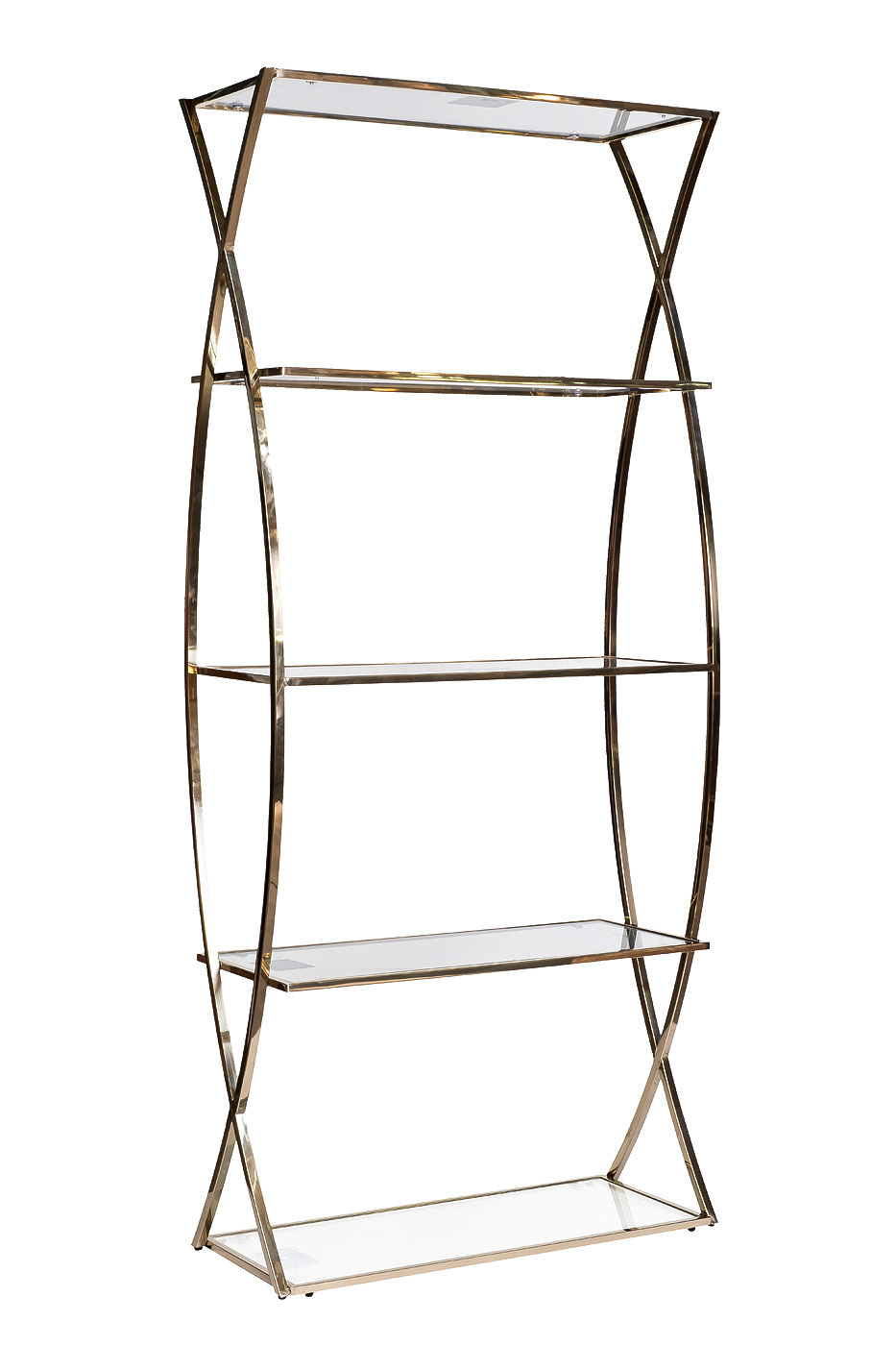 Стеллаж прозрачное стекло/золото Garda Decor 13RXSH3232-GOLD