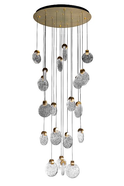 Светильник подвесной Rondo рифленое стекло/золото Garda Decor 162FL-61502