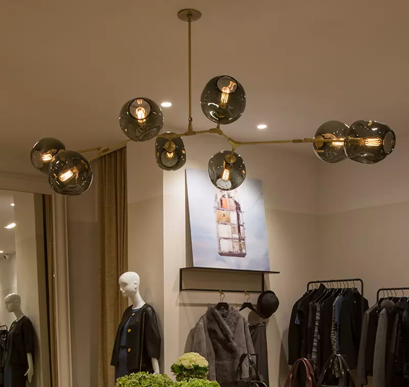 Люстра Delight Collection Bubble 8 brass/smoky